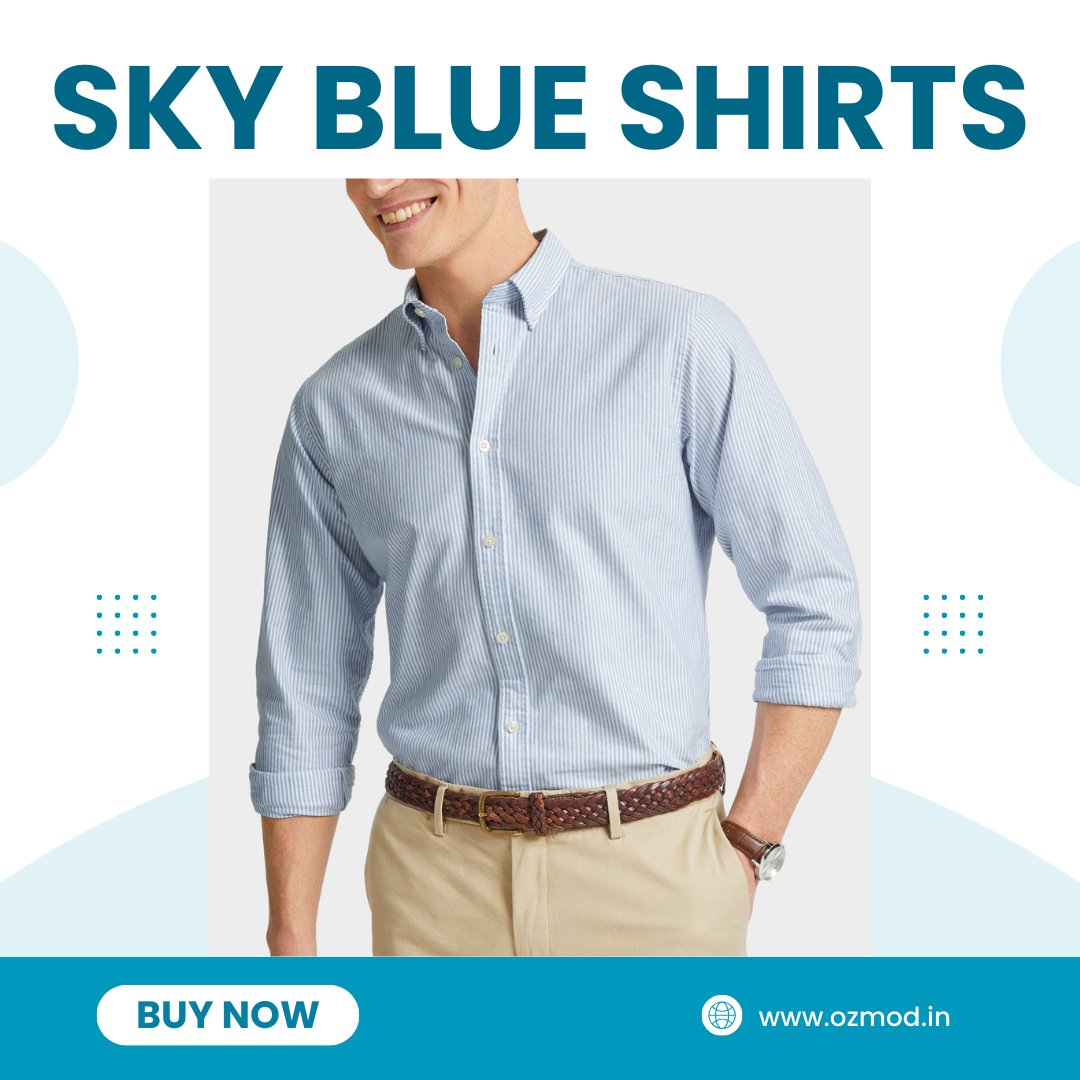Sky Blue Shirts - Buy Sky Blue Shirts online – OZMOD