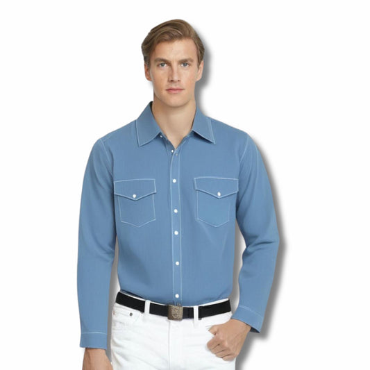 Blue Chambray Shirt for men