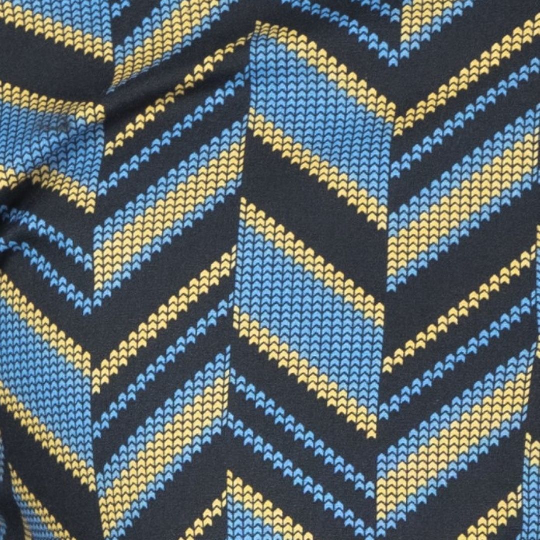 Fabric Swatch of Black Printed For Men