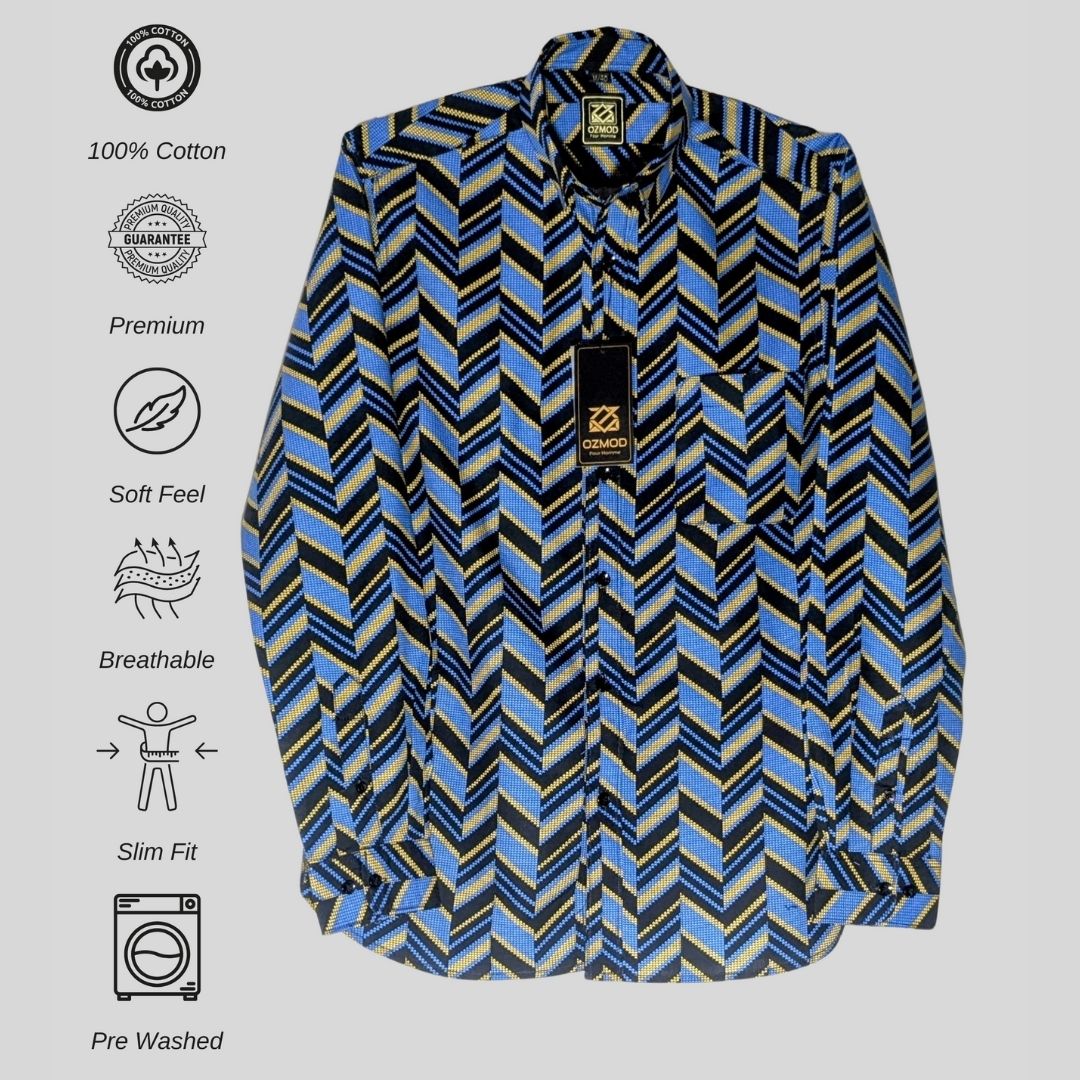 Black printed slim Shirt