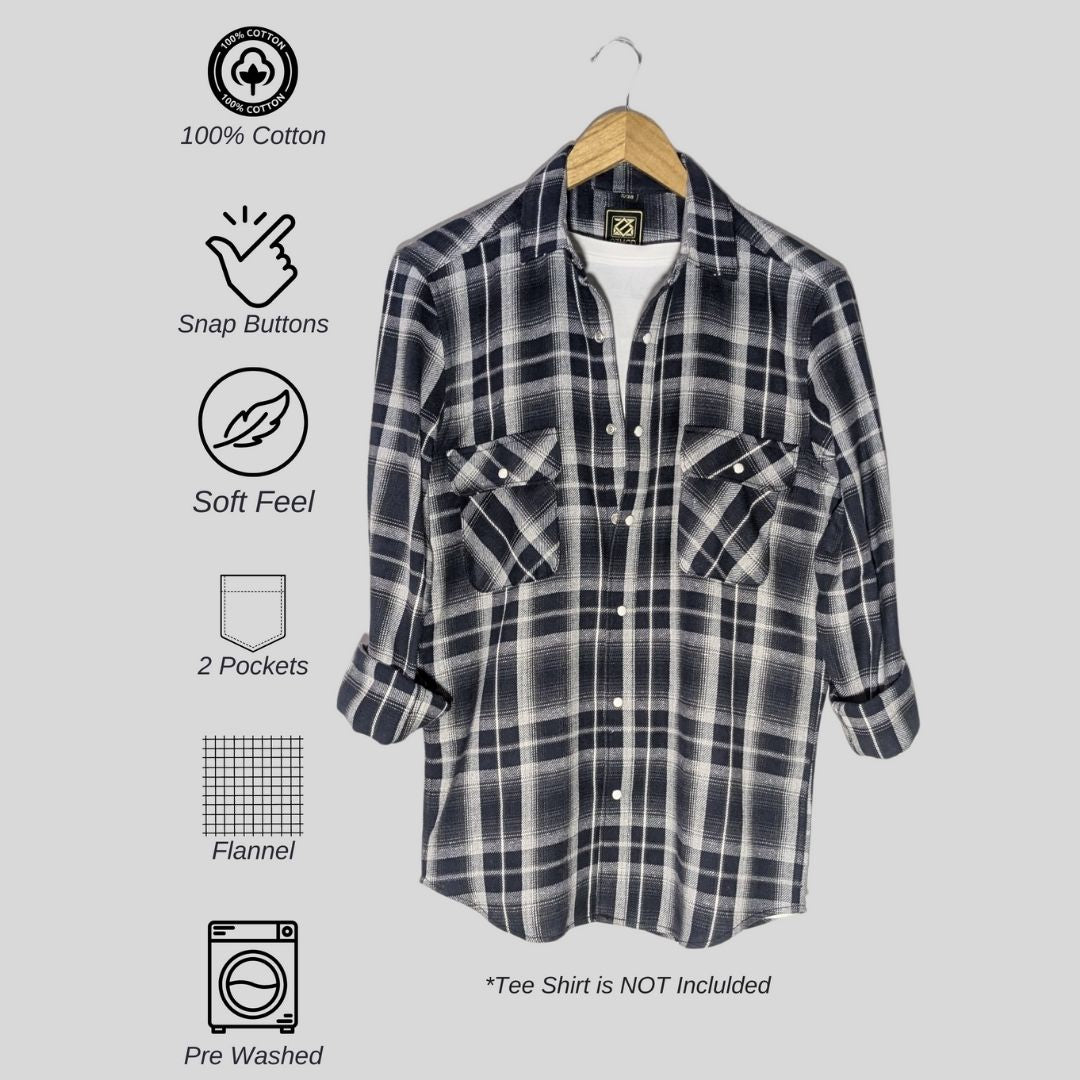 Causal Navy Blue checks shirt for men
