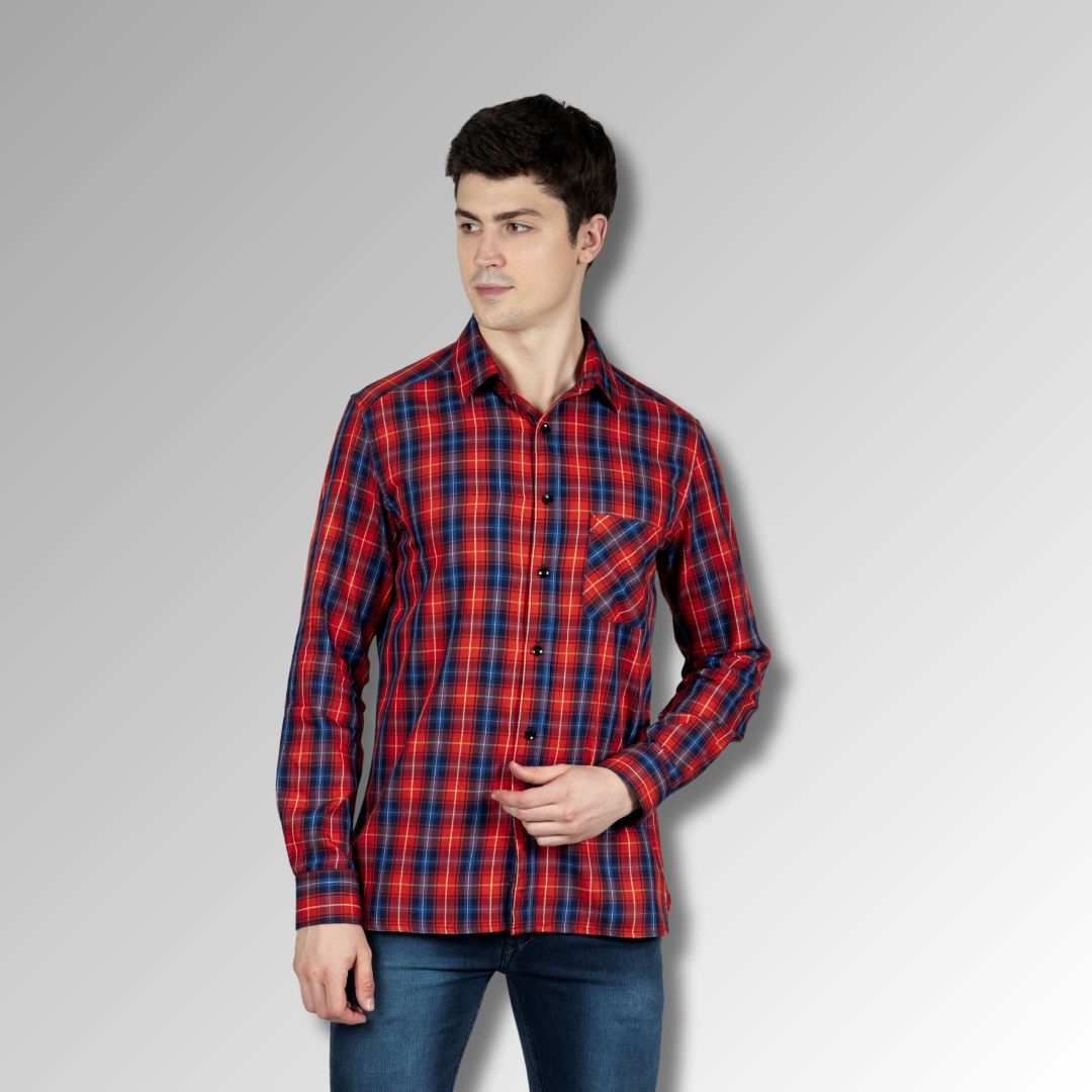 Red checks shirt for  men