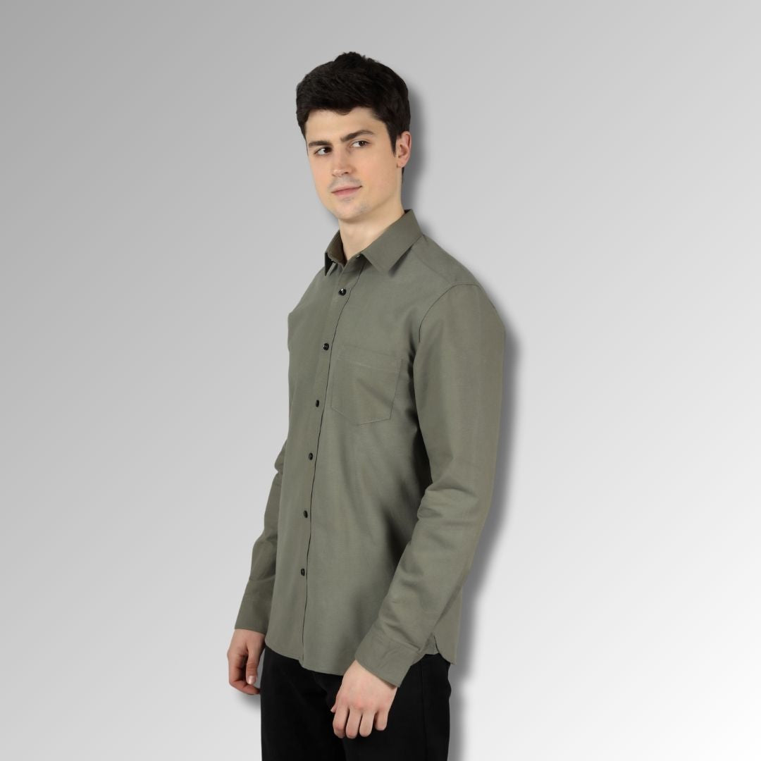 Military Green Slim fit Mens Shirt