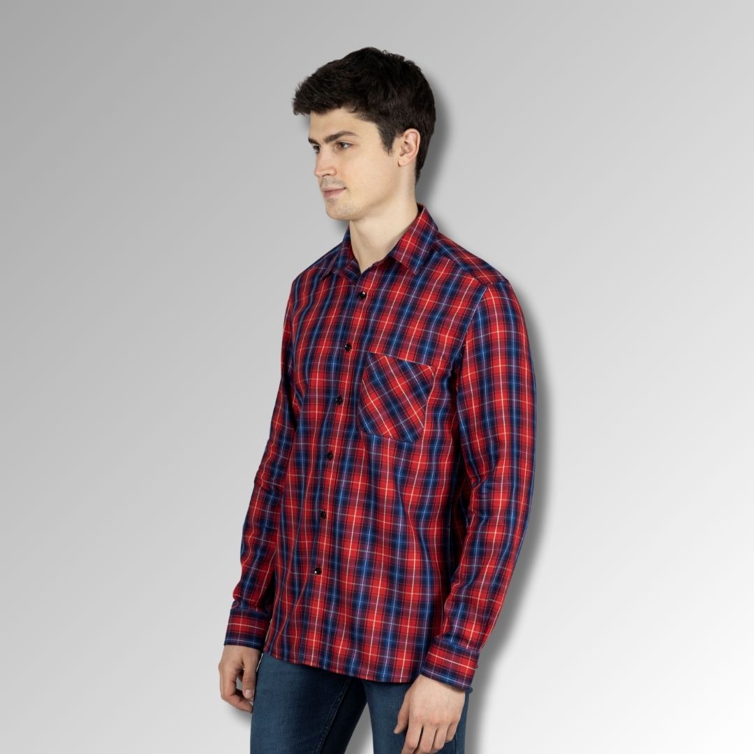 Red Checks Mens  Shirt