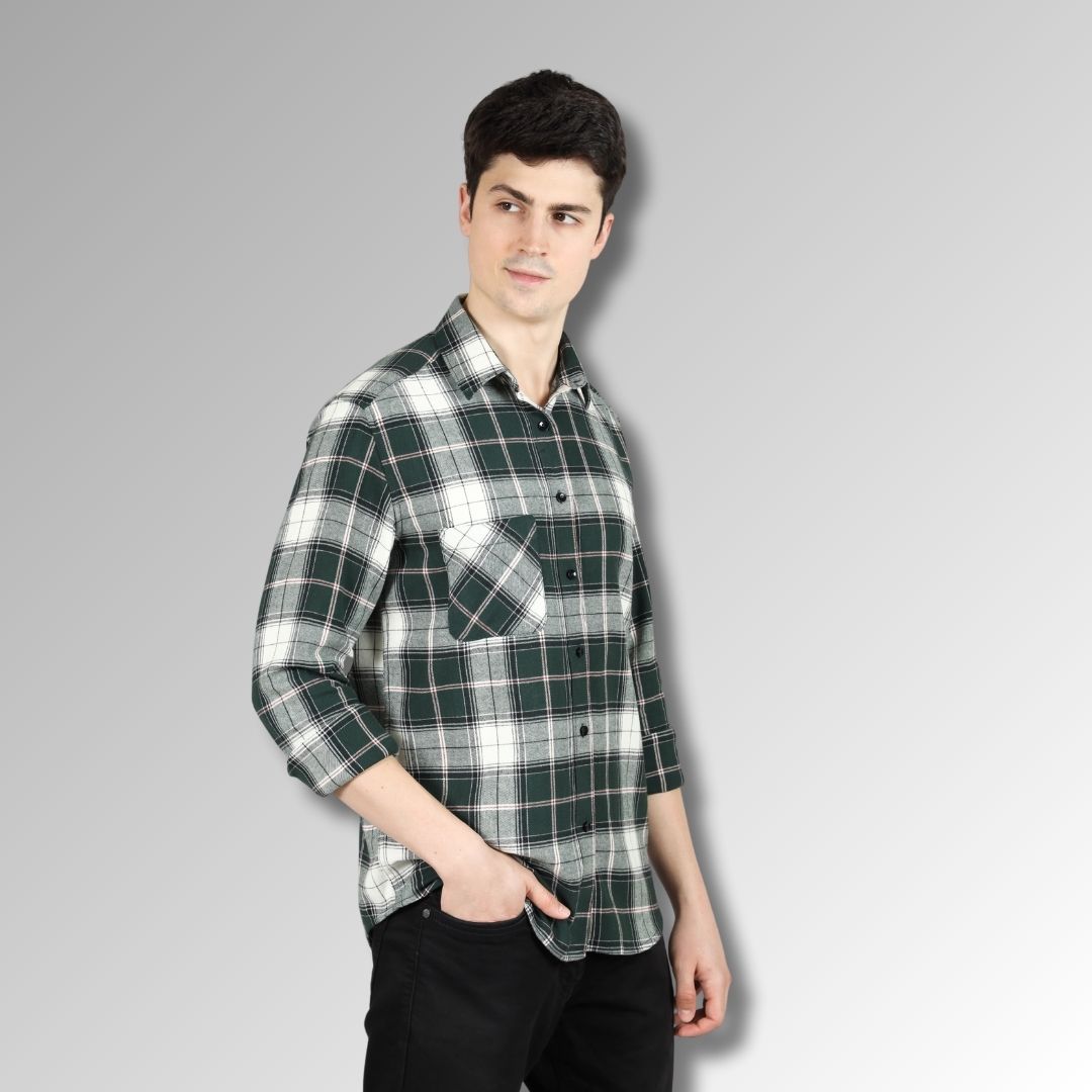 Green Flannel Mens Shirt