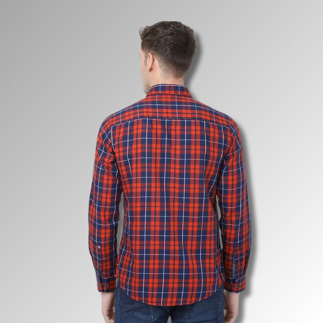 Red Checks Shirt For  Men