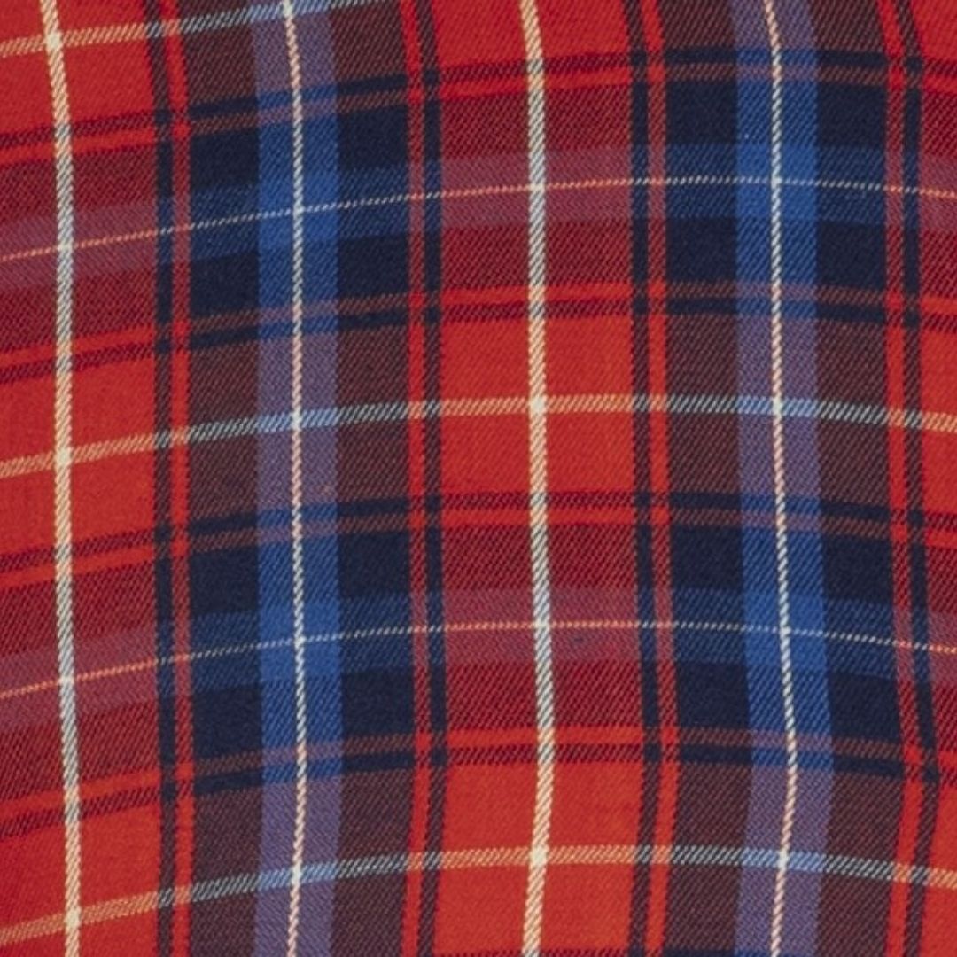 Fabric Swatch of  Red Checks shirt For  Men