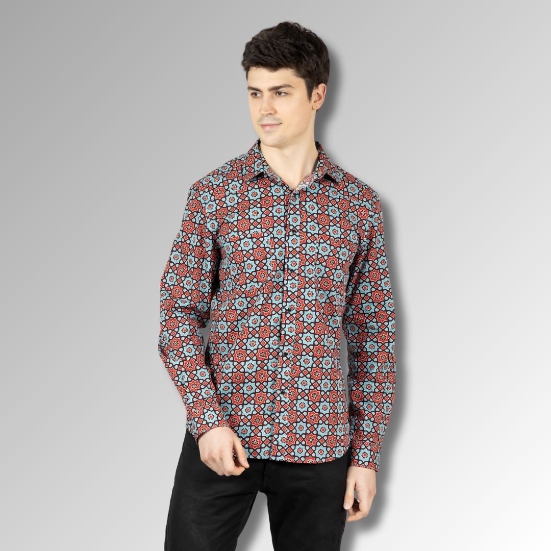 Green Printed shirt for men
