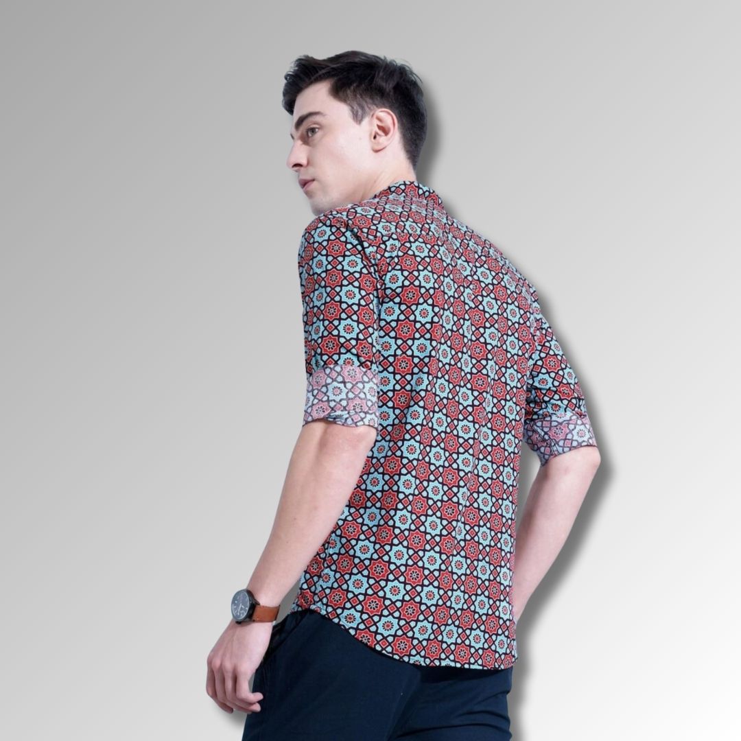 Green Printed Shirt For Men