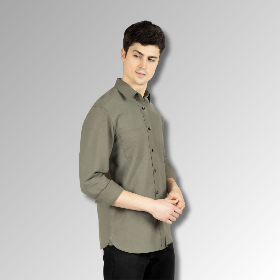 Green slim fit mens Shirt