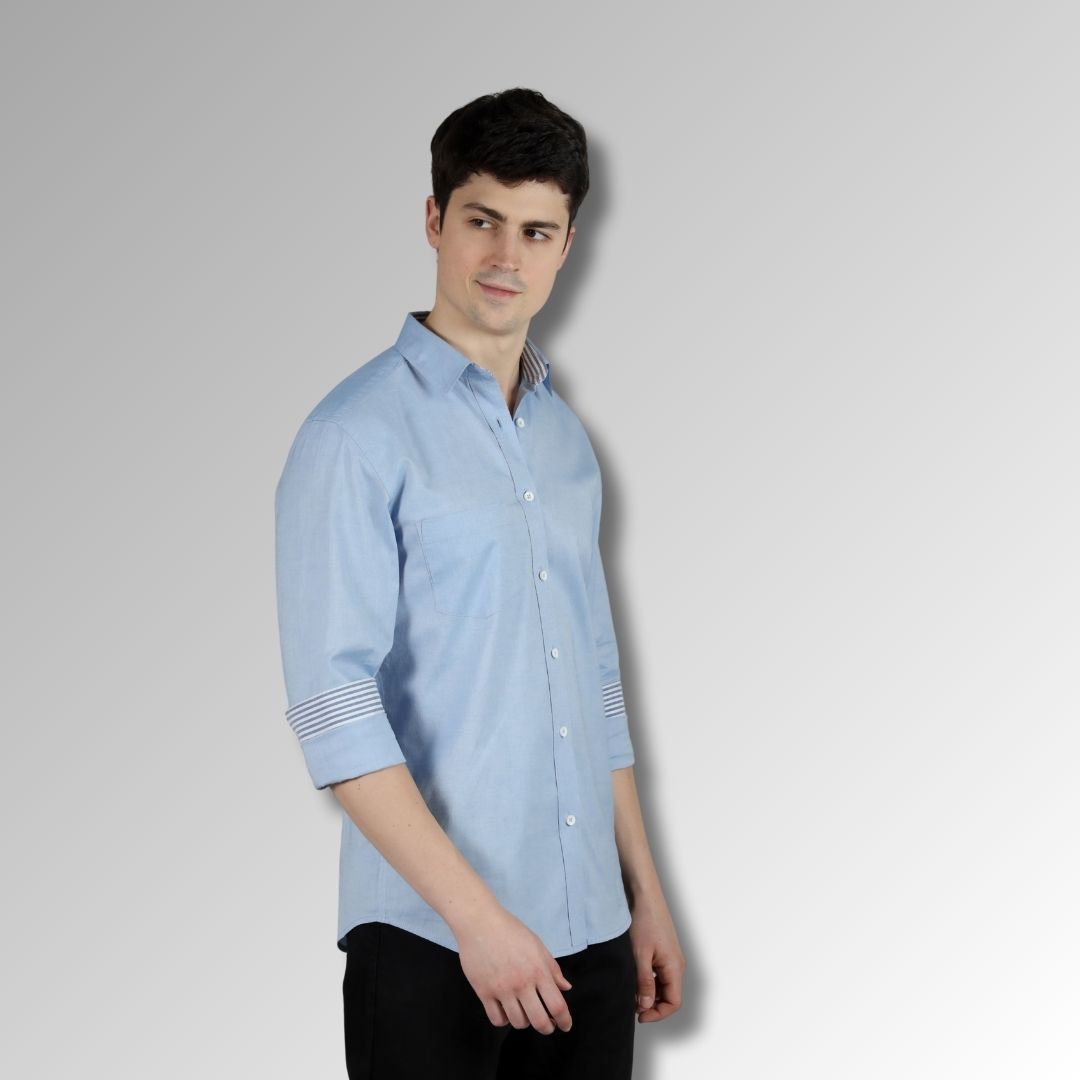 Blue office shirt for men