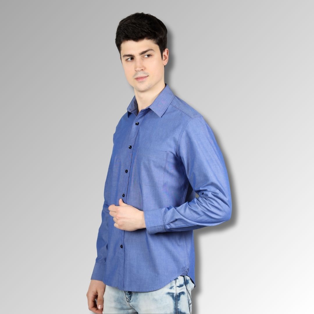 Blue Slim Fit mens  Shirt