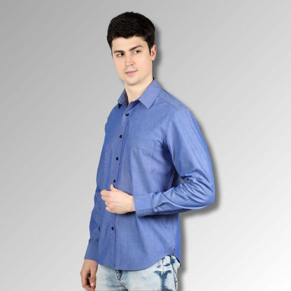 Blue Slim Fit mens  Shirt