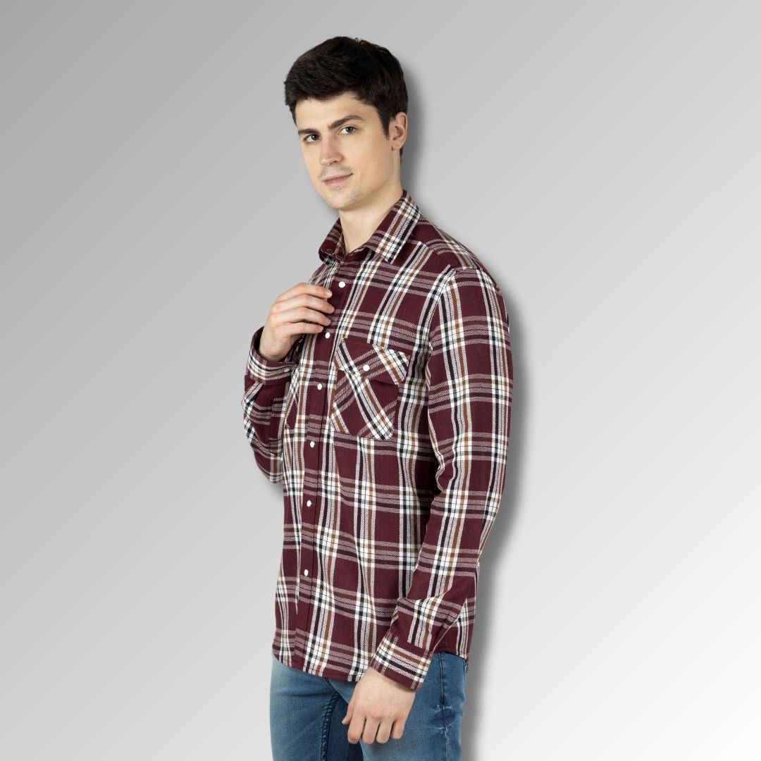 Red Big Checks  mens shirt
