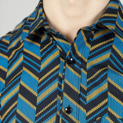 Close Up of Black  Printed Shirt For  Mens Shir