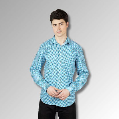 Blue Printed shirt  for men