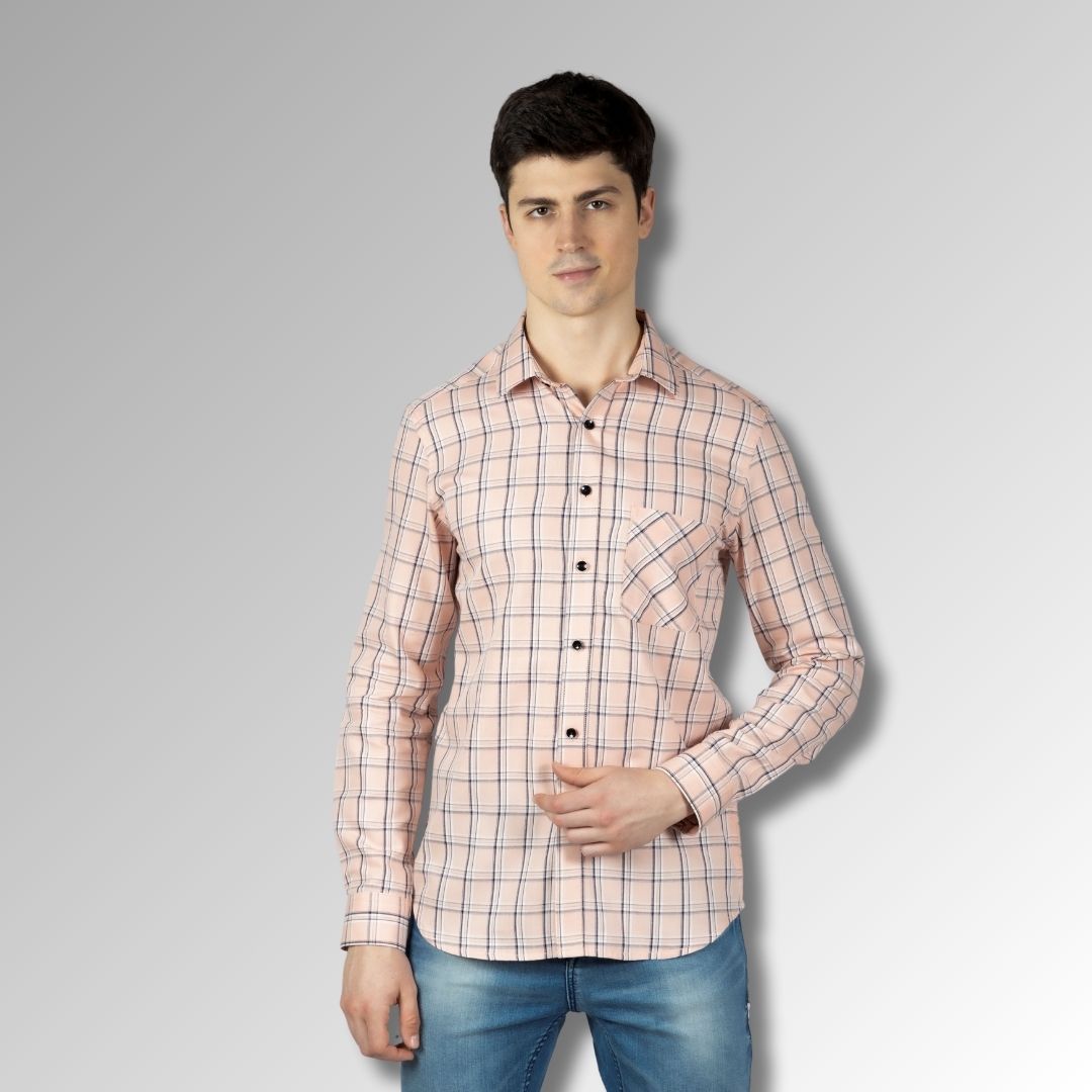 Pink checks shirt for  men