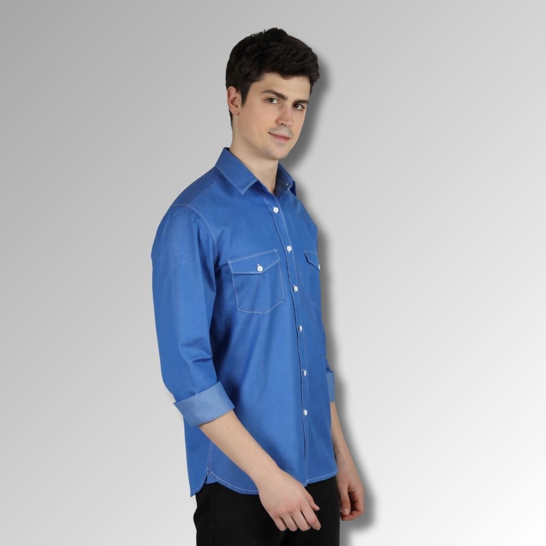 Blue office shirt for  men