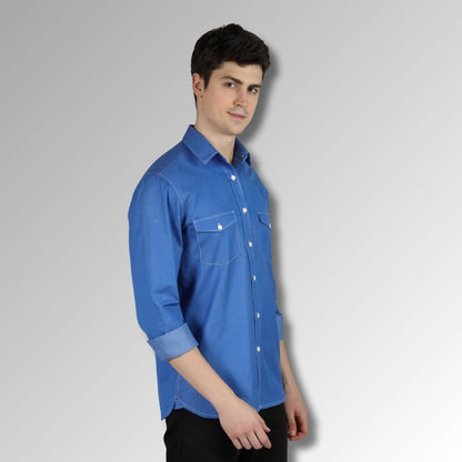 Blue office shirt for  men