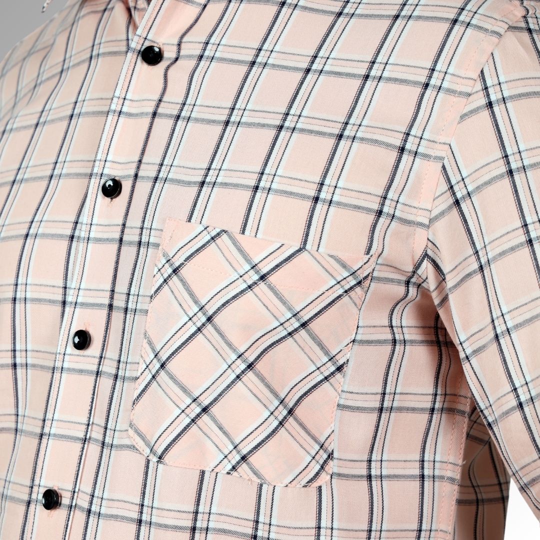 Pink small Checks  Shirt For Men