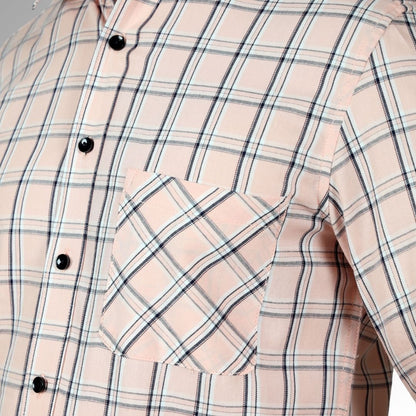 Pink small Checks  Shirt For Men