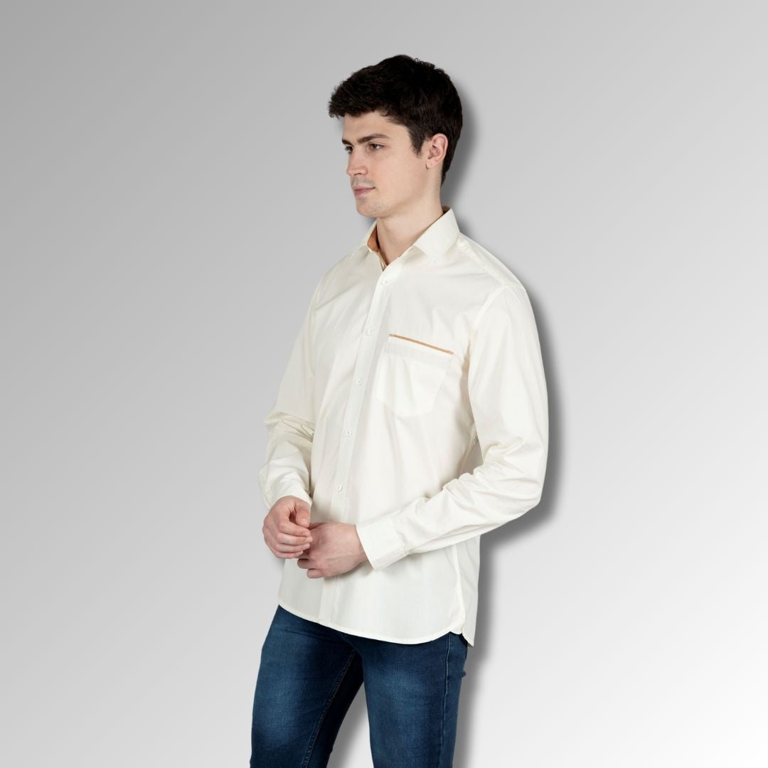 White & brown shirt  for men
