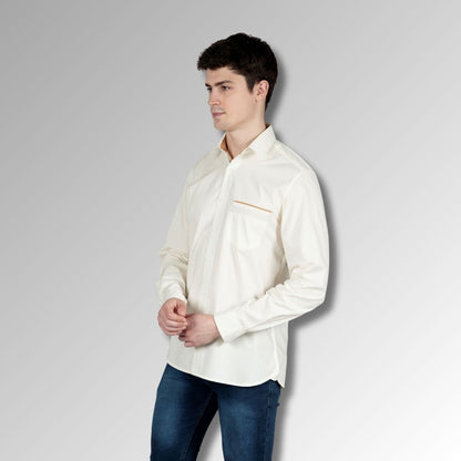 White & brown shirt  for men