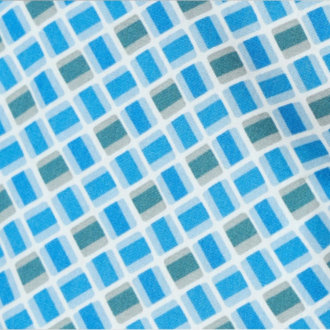 Fabric Swatch of  Blue Printed For  Men