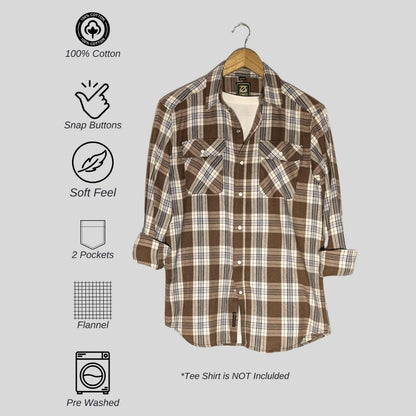 Causal brown  checks shirt for men